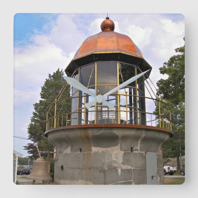 Minots Ledge Lighthouse Lantern Square Wall Clock (Front)