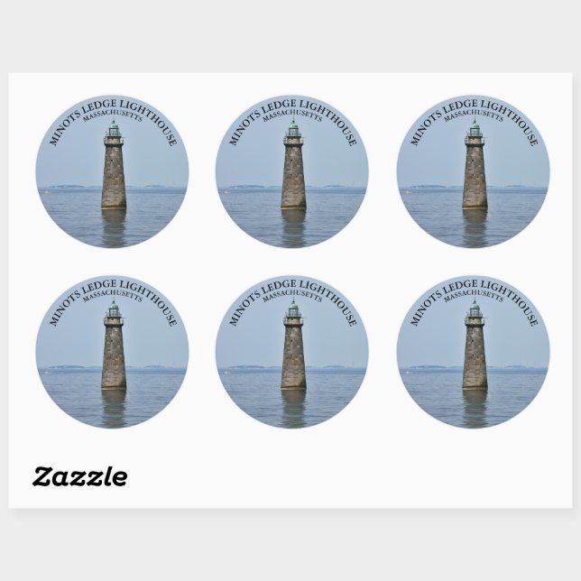 Minots Ledge Lighthouse Massachusetts Stickers (Sheet)