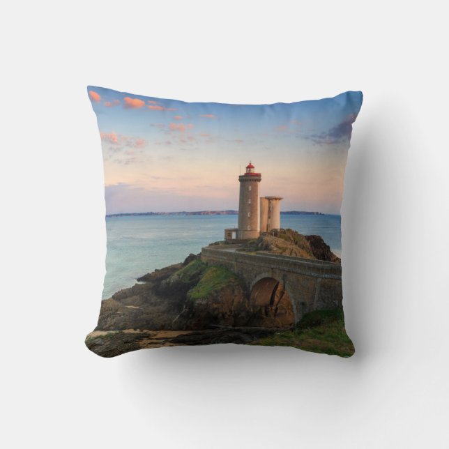 Minou Lighthouse in France Cushion (Front)