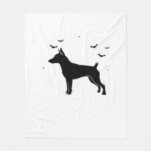 MinPin Dog � Halloween Moon Silhouette Classic T-S Fleece Blanket