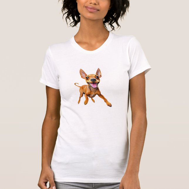 Minpin miniature pinscher min pin mum dog dad pup T-Shirt (Front)