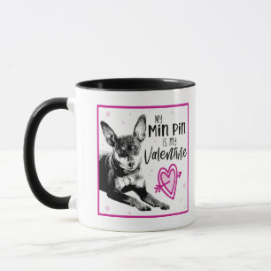 MinPin Valentine Mug   Cute Min Pin Drawing 