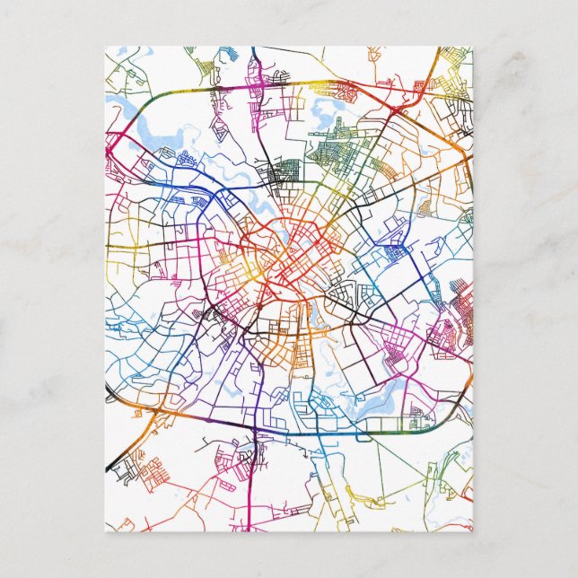 Minsk Belarus City Map Postcard (Front)