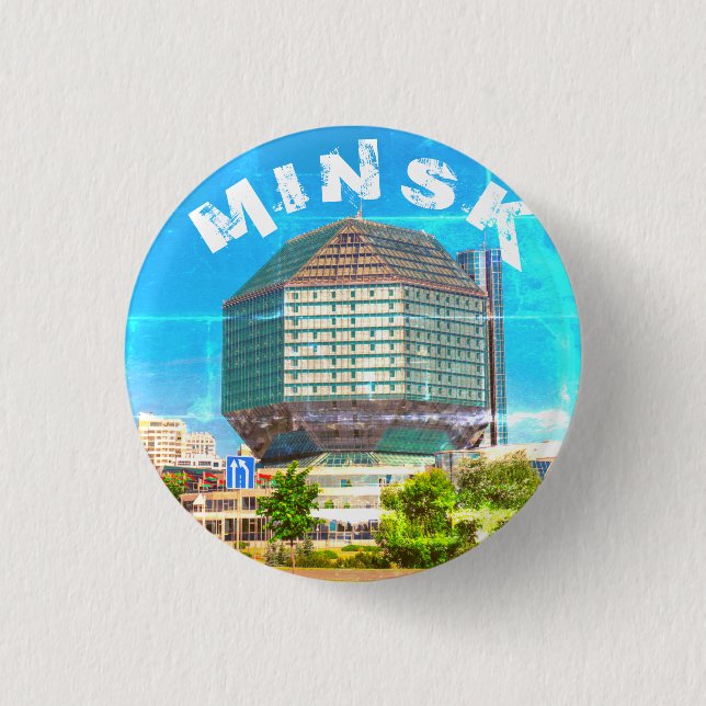 Minsk Belarus State Library Architecture City 3 Cm Round Badge (Front)