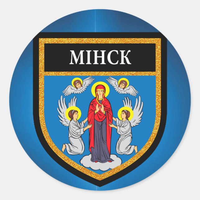 Minsk Flag Classic Round Sticker (Front)