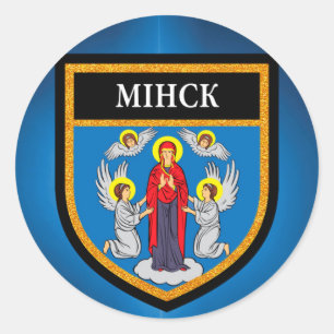 Minsk Flag Classic Round Sticker