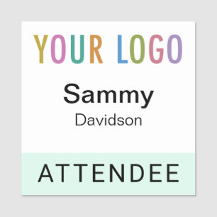 Mint 2x2 Attendee Badge Event Logo Pin or Magnetic