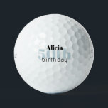Mint 50th Birthday Personalised Titleist Pro V1 Golf Balls<br><div class="desc">"50"  or any age.  Personalised.  Mint and black text.  Woman golf ball.</div>