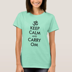 Mint and Black Keep Calm and Carry Om T-Shirt