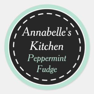 Mint and Black Kitchen Stickers