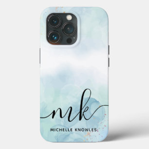 Mint and Blue  iPhone 13 Pro Case
