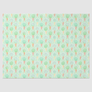 Mint and Chip Ice Cream Cone Pattern Tissue Paper