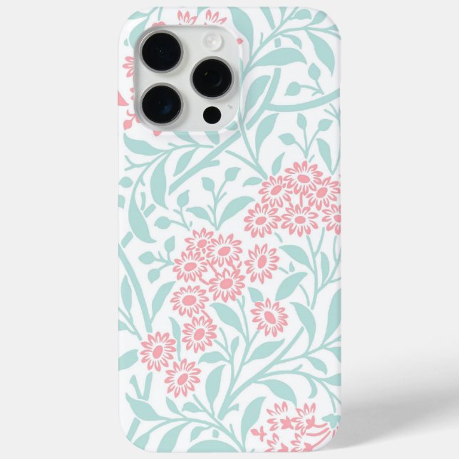 Mint and Coral Floral Damask Pattern Case-Mate iPhone Case (Back)