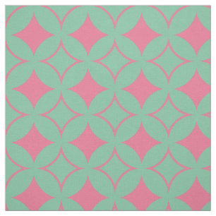 Mint and coral shippo fabric