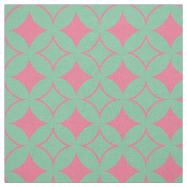Mint and coral shippo fabric (Swatch)