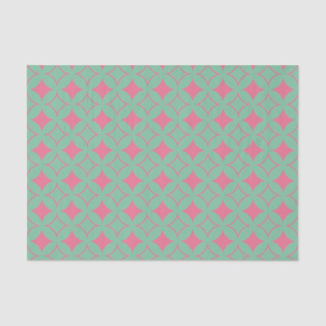 Mint and coral shippo tissue paper (Front)