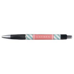 Mint and Coral Stripes Pattern