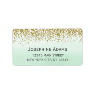 Mint and Gold Address Labels