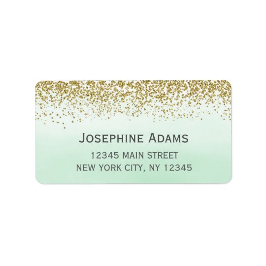 Mint and Gold Address Labels