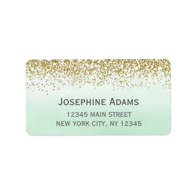 Mint and Gold Address Labels (Front)