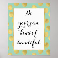 Mint and Gold Glitz Dots Be Beautiful