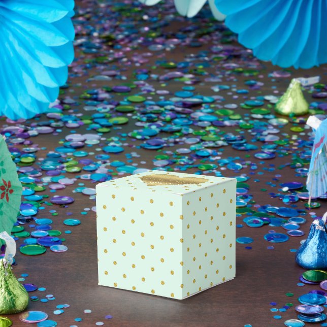 Mint And Gold Heart Polka Dots Party Favour Boxes (Party)