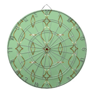 Mint and Gold Pattern Dartboard