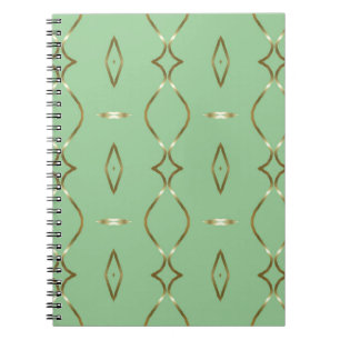 Mint and Gold Pattern Notebook