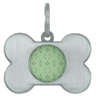 Mint and Gold Pattern Pet Tag