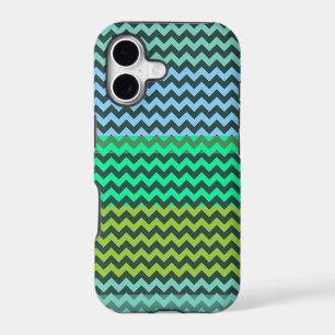Mint and Green Chevron Zigzag Stripe Pattern