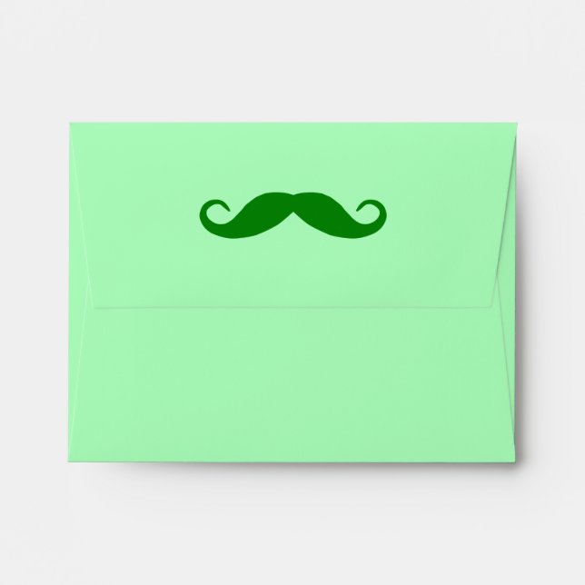 Mint and Green Moustache Envelope (Back (Top Flap))
