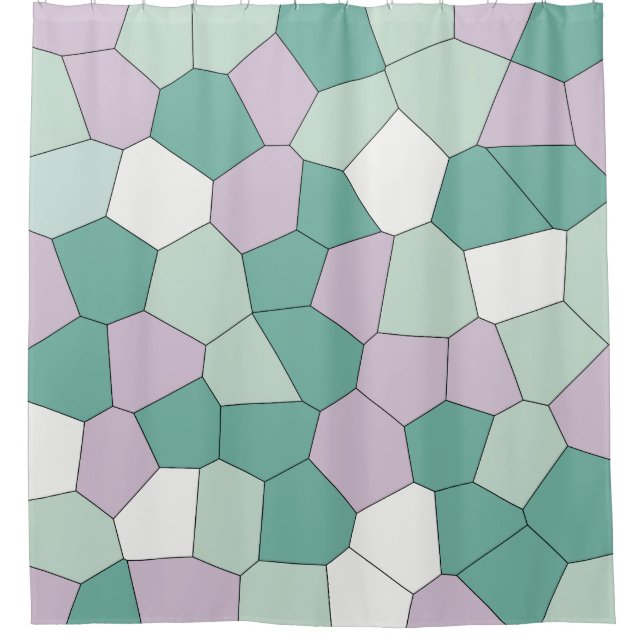 Mint and Lavender Shower Curtain (Front)