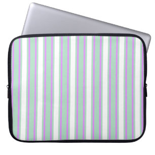 Mint and lilac candy stripes laptop sleeve