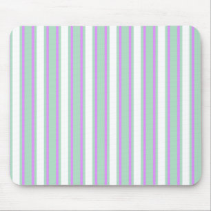 Mint and lilac candy stripes mouse pad