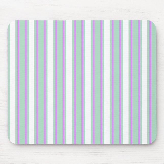 Mint and lilac candy stripes mouse pad (Front)