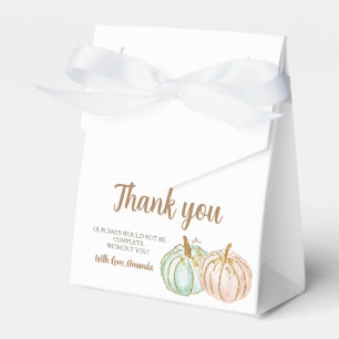 Mint and Peach Pumpkin Gender Reveal Party Favour Box