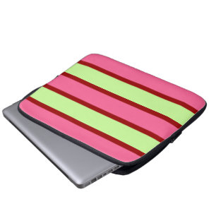 Mint And Pink Stripes Laptop Sleeve