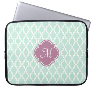 Mint and Plum Moroccan Monogram Laptop Sleeve