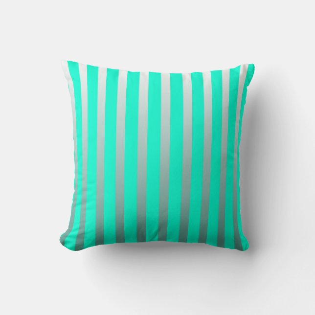 Mint And Sliver Stripes Cushion (Front)