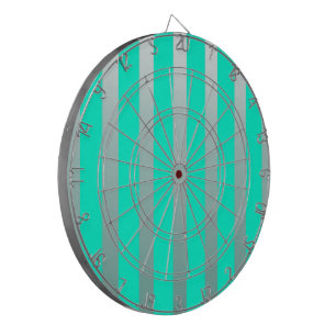 Mint And Sliver Stripes Dartboard
