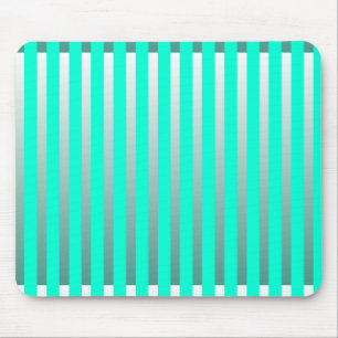 Mint And Sliver Stripes Mouse Pad