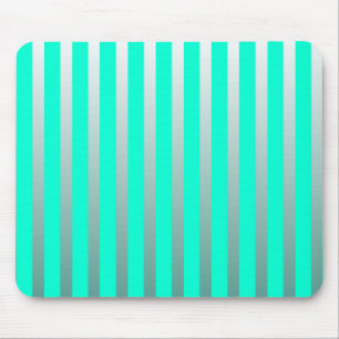 Mint And Sliver Stripes Mouse Pad