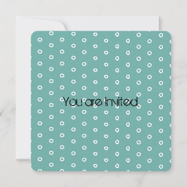 Mint and White Circles Invitation (Front)