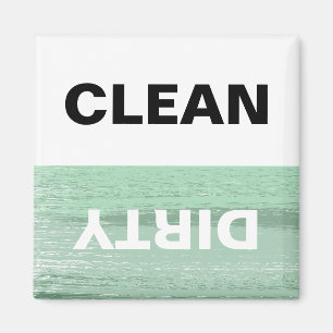 Mint and White Clean/Dirty Dishwasher Magnet