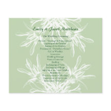 Mint and White Floral Wedding Program