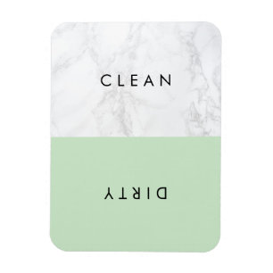Mint and White Marble Modern Typography Dishwasher Magnet