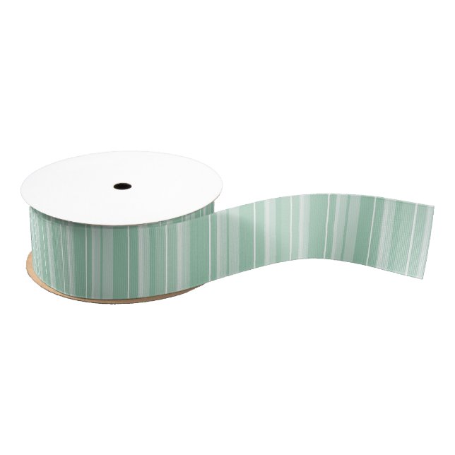 Mint and White Stripe Grosgrain Ribbon (Spool)