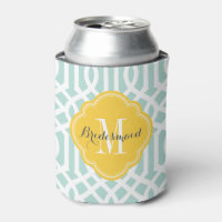Mint and Yellow Trellis Monogram
