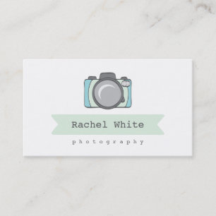 Mint & Aqua Camera Logo Business Cards