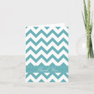Mint Aqua White Chevron thank you